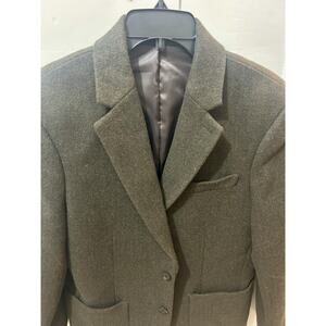 Banana Republic Mens Tailored Fit Heavy Green Wool Blend Blazer Jacket Size 40